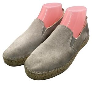 Fabiolas Handcrafted Spain Espadrille Slip On Taupe Gray Suede‎ EU 38 #102603